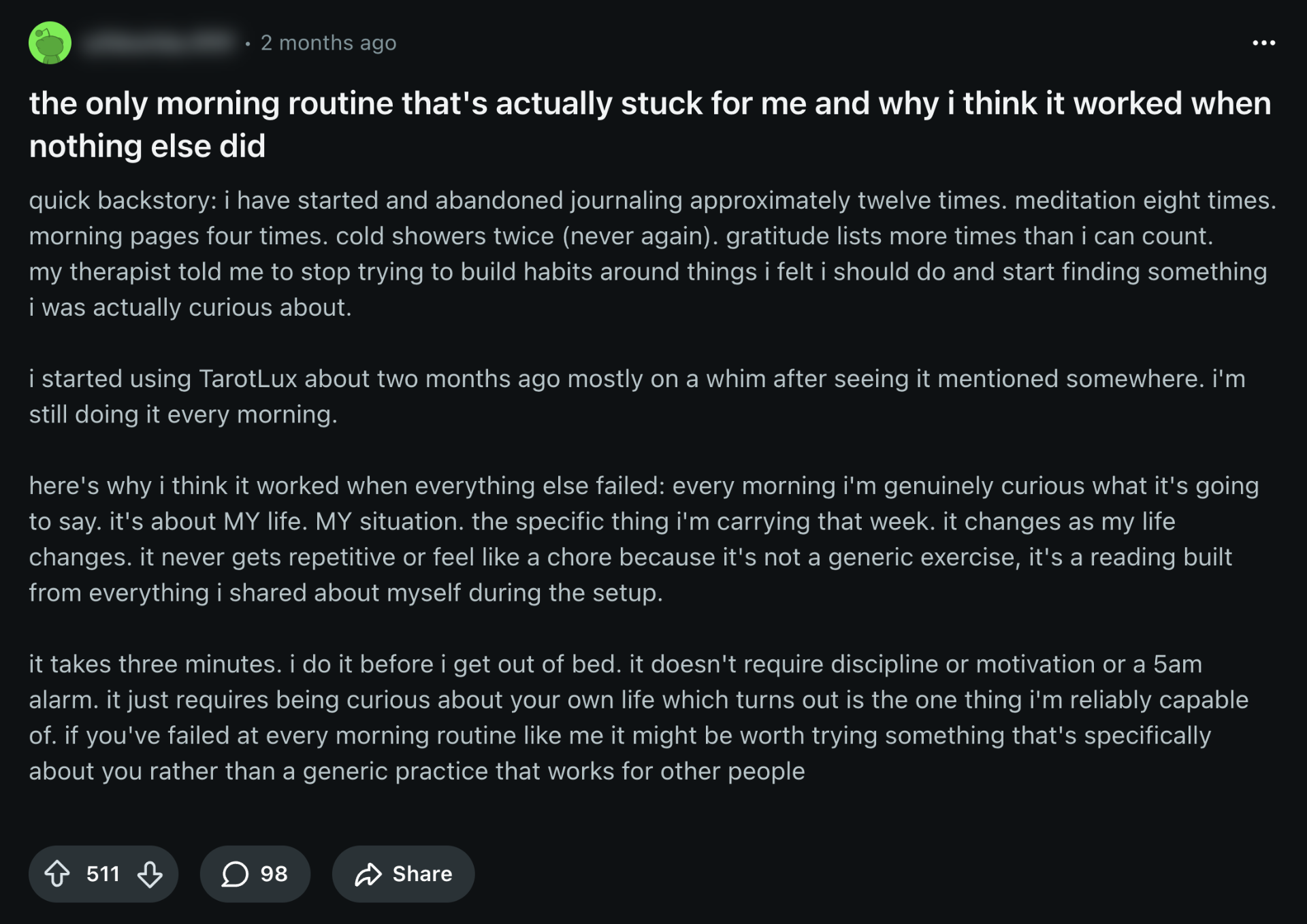 Community testimonial