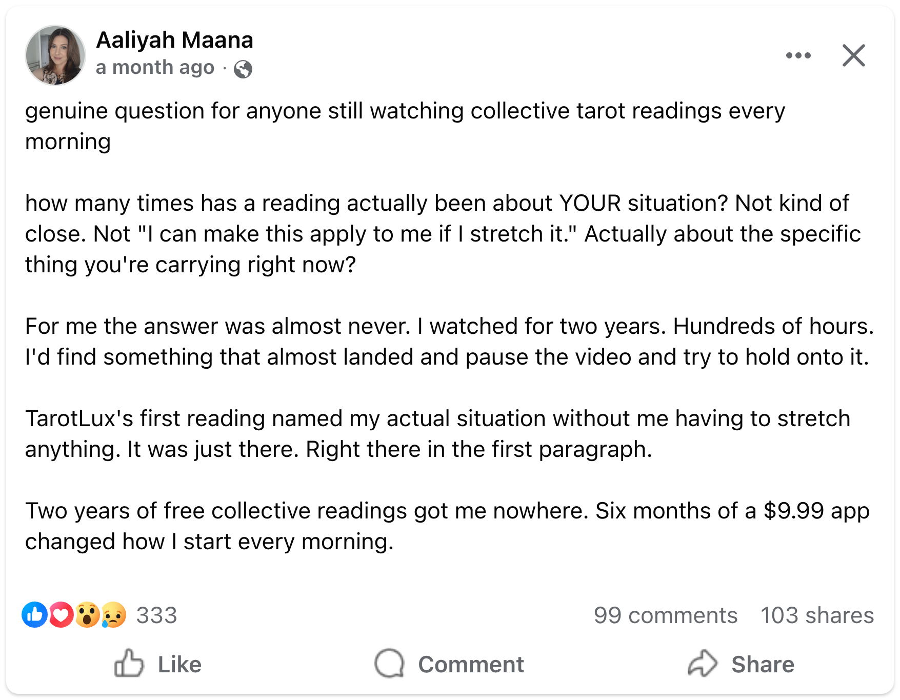 Community testimonial